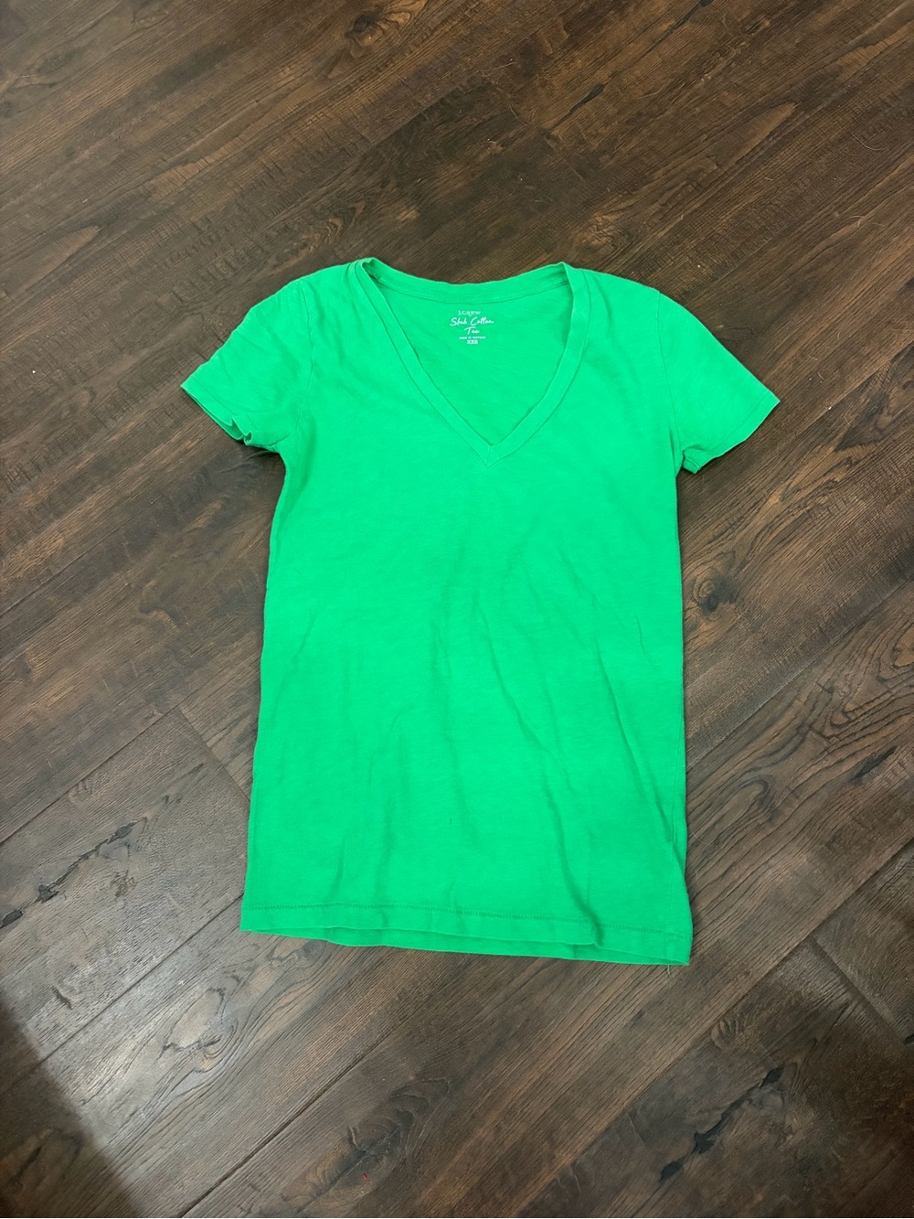 J. Crew Bright Green V-Neck Short Sleeve Tee